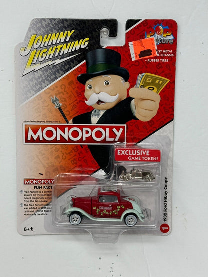 Johnny Lightning Monopoly 1932 Ford Hiboy Coupe 1:64 Diecast with Bonus Token