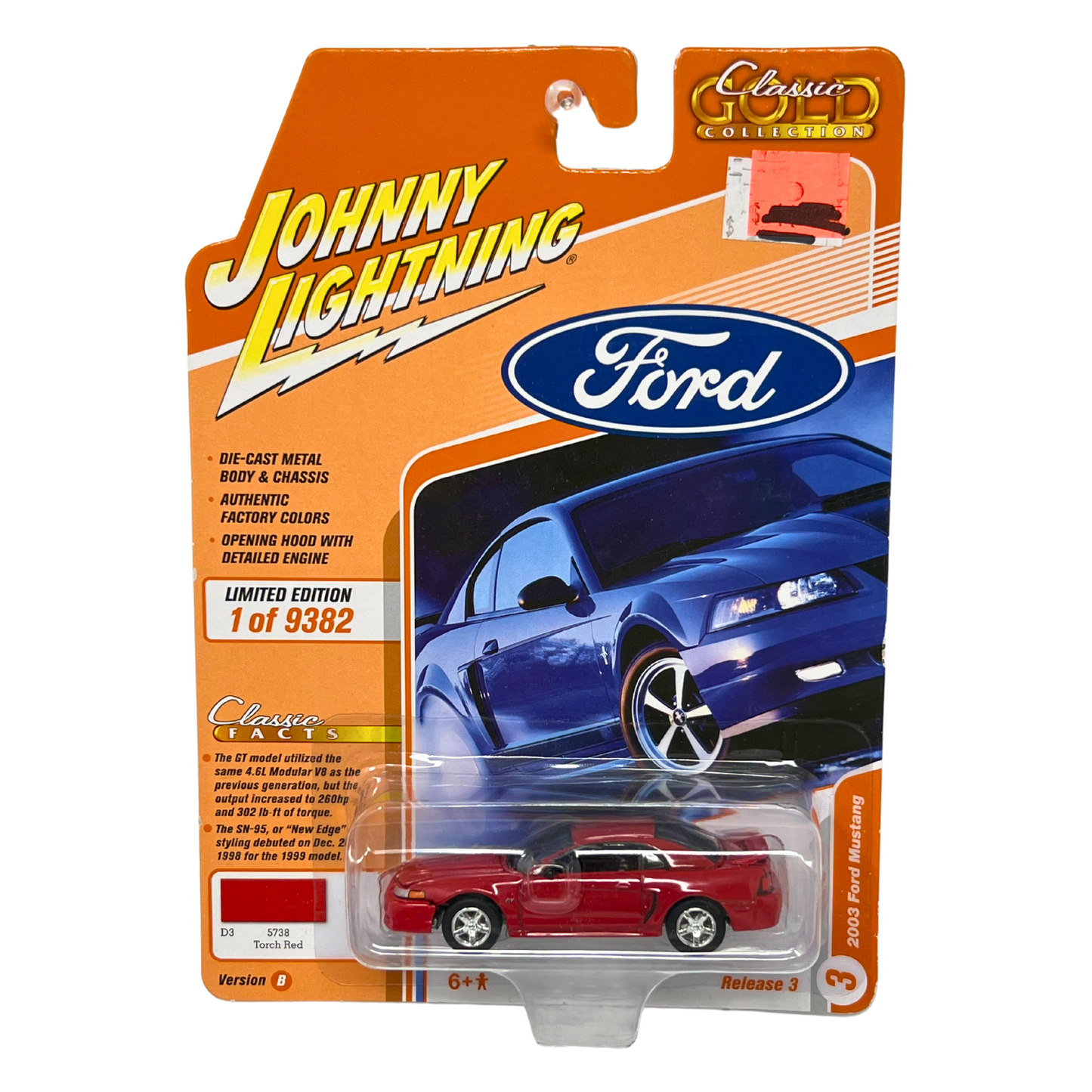 Johnny Lightning Classic Gold 2003 Ford Mustang 1:64 Diecast Version B