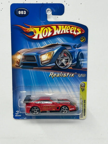 Hot Wheels 2005 First Editions Realistix Ferrari 575 GTC Red 1:64 Diecast Ver. 3