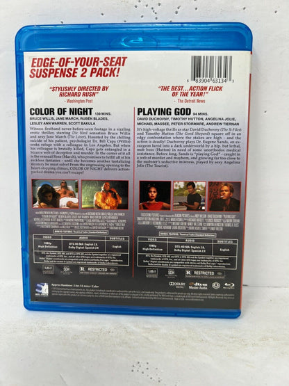 Color Of Night / Playing God (Blu-ray) Thriller Good Condition!!!