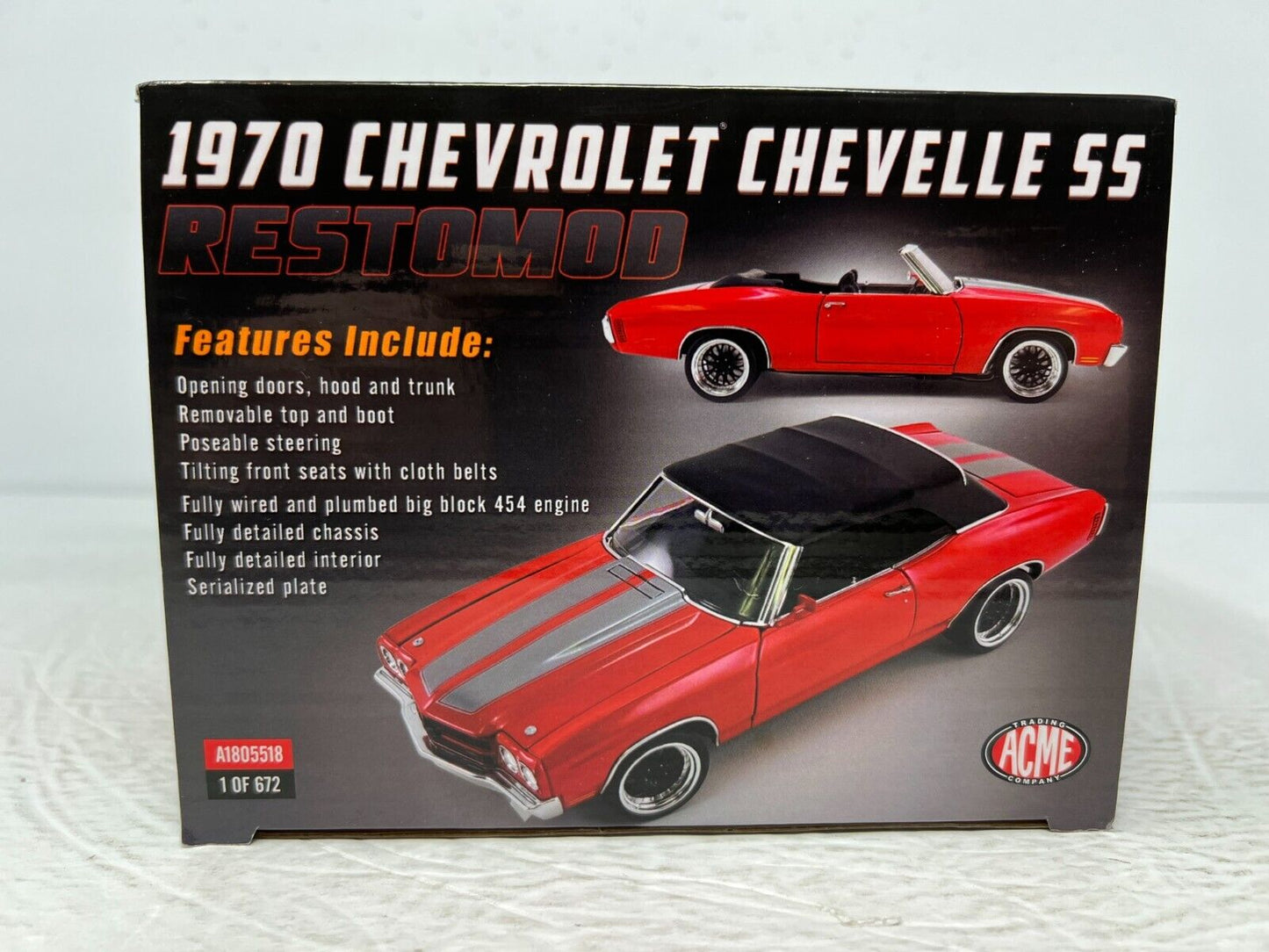 ACME 1970 Chevrolet Chevelle SS Restomod Red Limited Edition 1:18 Diecast