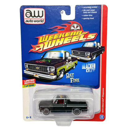 Auto World Weekend of Wheels 1973 Chevrolet Cheyenne Blacked Out 1:64 Diecast