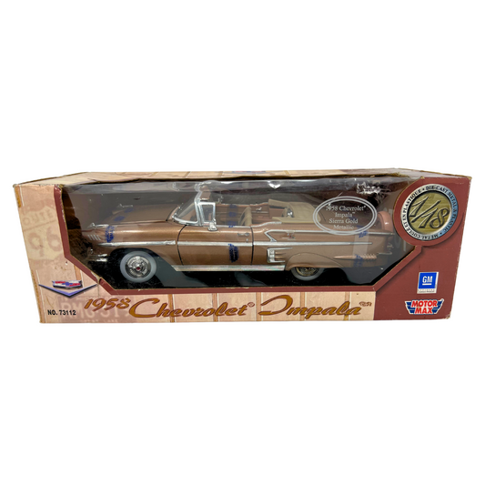 Motormax 1958 Chevrolet Impala Sierra Gold Metallic 1:18 Diecast