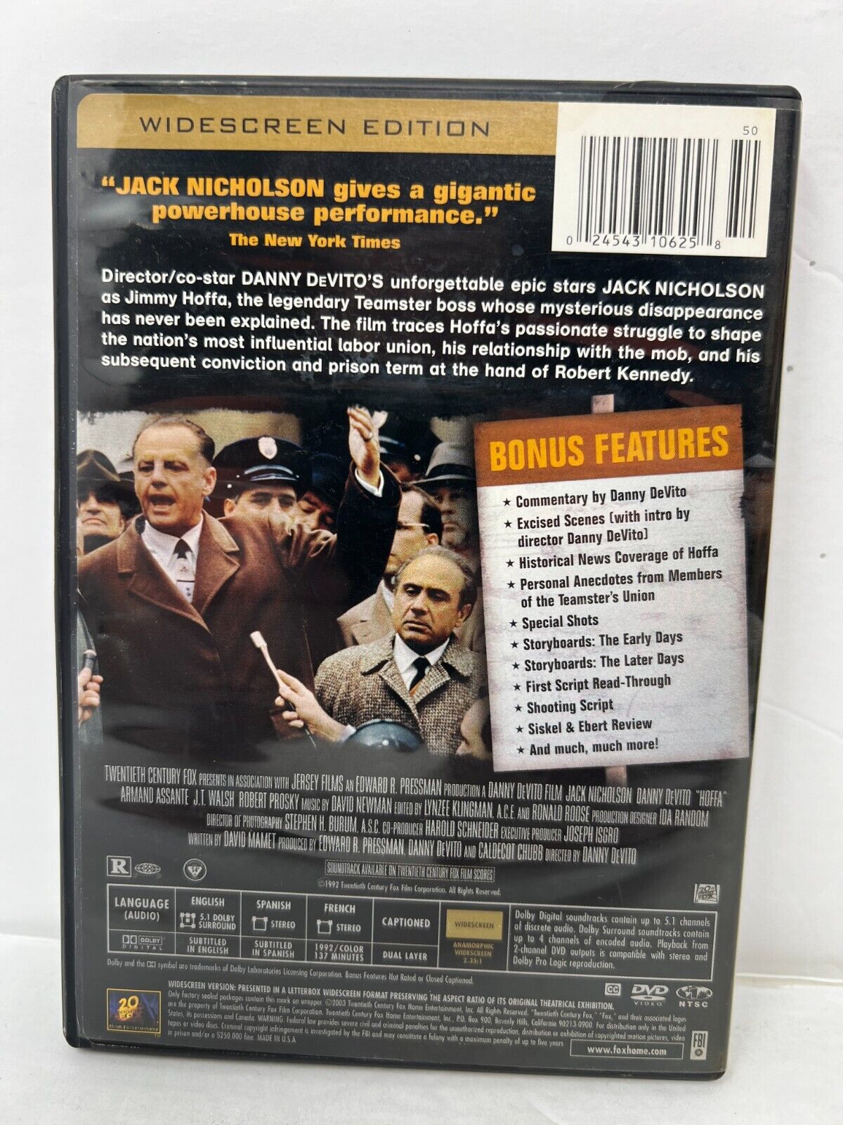 Hoffa (DVD) Crime Good Condition!!!