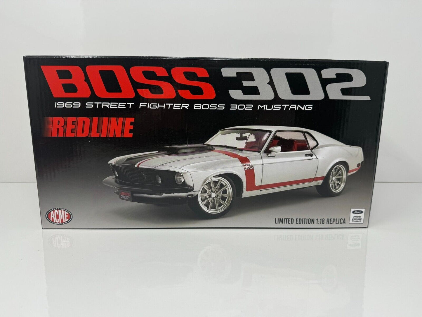 Acme 1969 Street Fighter Boss 302 Mustang Redline 1:18 Diecast 1 of 912