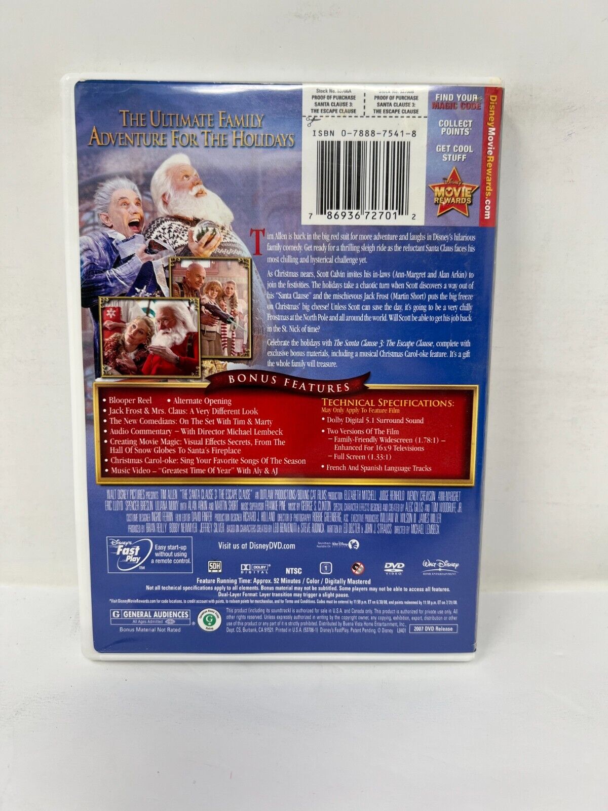 The Santa Clause 3 (DVD) Christmas Disney Live Action Good Condition