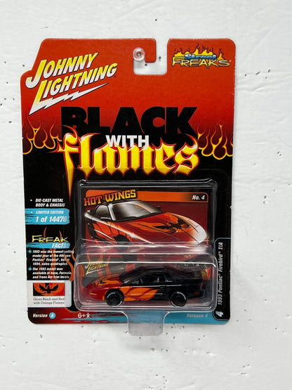 Johnny Lightning Black with Flames 1993 Pontiac Firdbird TA 1:64 Diecast