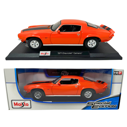 Maisto 1971 Chevrolet Camaro Special Edition 1:18 Diecast Orange