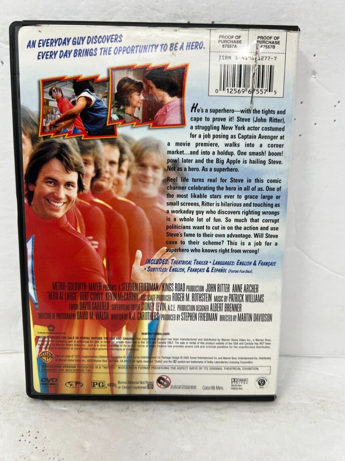 Hero at Large (DVD) Comedy Good Condition!!!