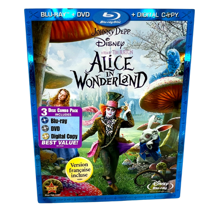 Alice in Wonderland (Blu-ray) Tim Burton Disney Live Action Good Condition!!!