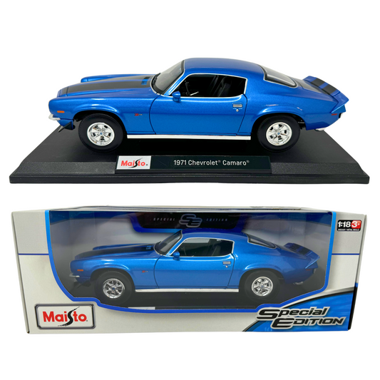 Maisto 1971 Chevrolet Camaro Special Edition 1:18 Diecast Blue