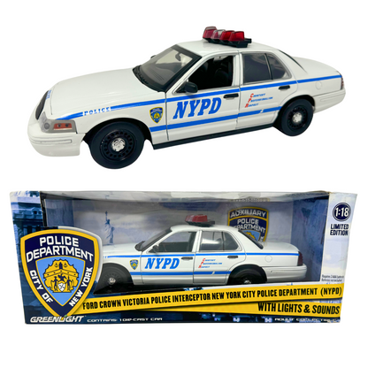 Greenlight NYPD Police Department Ford Crown Victoria Interceptor 1:18 Diecast