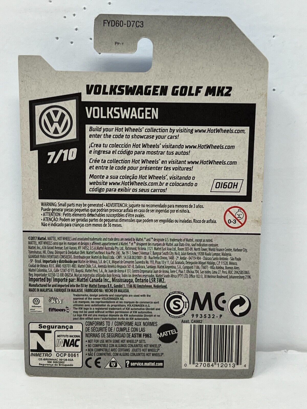 Hot Wheels Volkswagen Golf MK2 1:64 Diecast