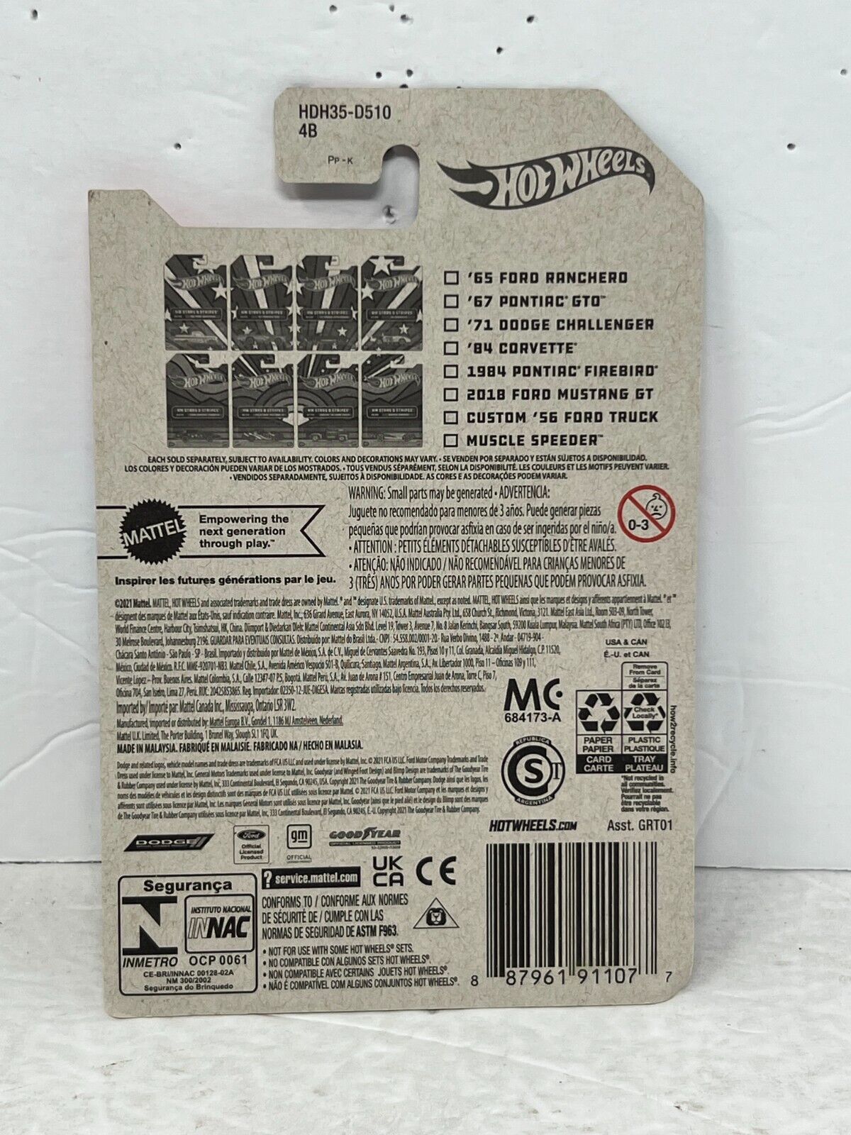 Hot Wheels HW Stars & Stripes Muscle Speeder Fantasy Cars 1:64 Diecast V4