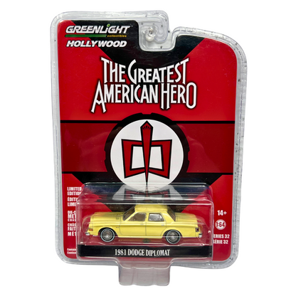 Greenlight Hollywood The Greatest American Hero 1981 Dodge Diplomat 1:64 Diecast