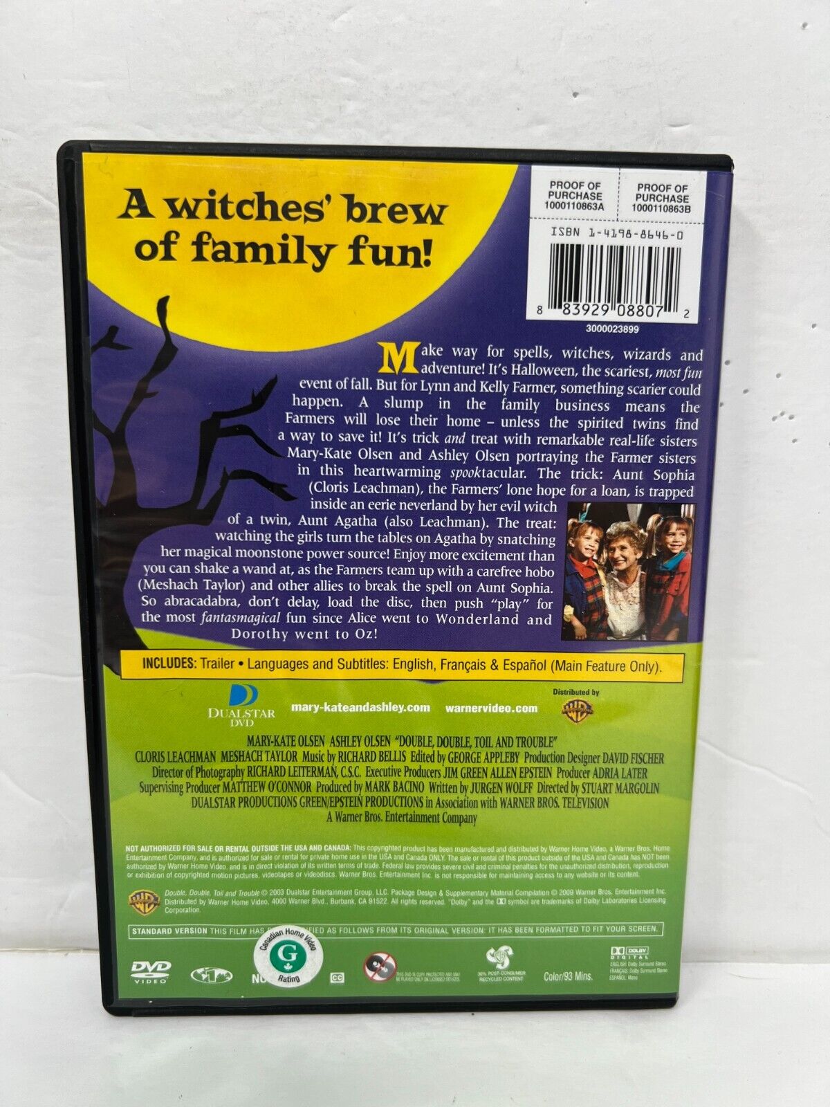 Double Double Toil and Trouble (DVD) Family Good Condition!!!