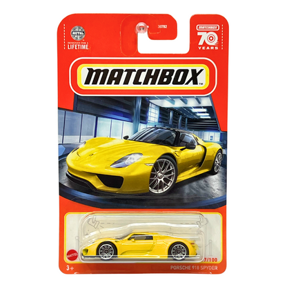 Matchbox Porsche 918 Spyder Yellow 1:64 Diecast