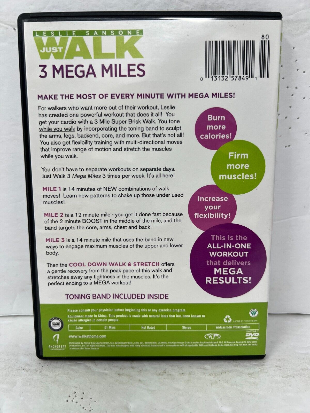Leslie Sansone: Just Walk - 3 Mega Miles (DVD) Exercise