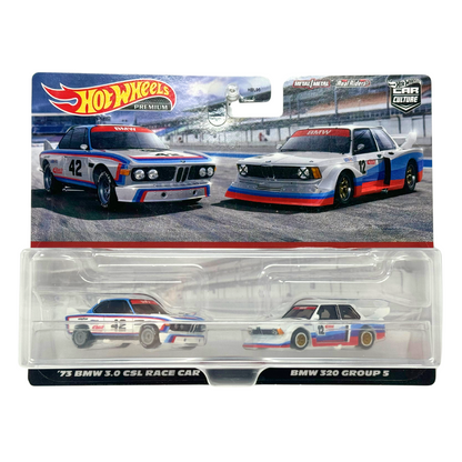 Hot Wheels Premium 1973 BMW 3.0 CSL & BMW 320 Car Culture 2-Pack 1:64 Diecast