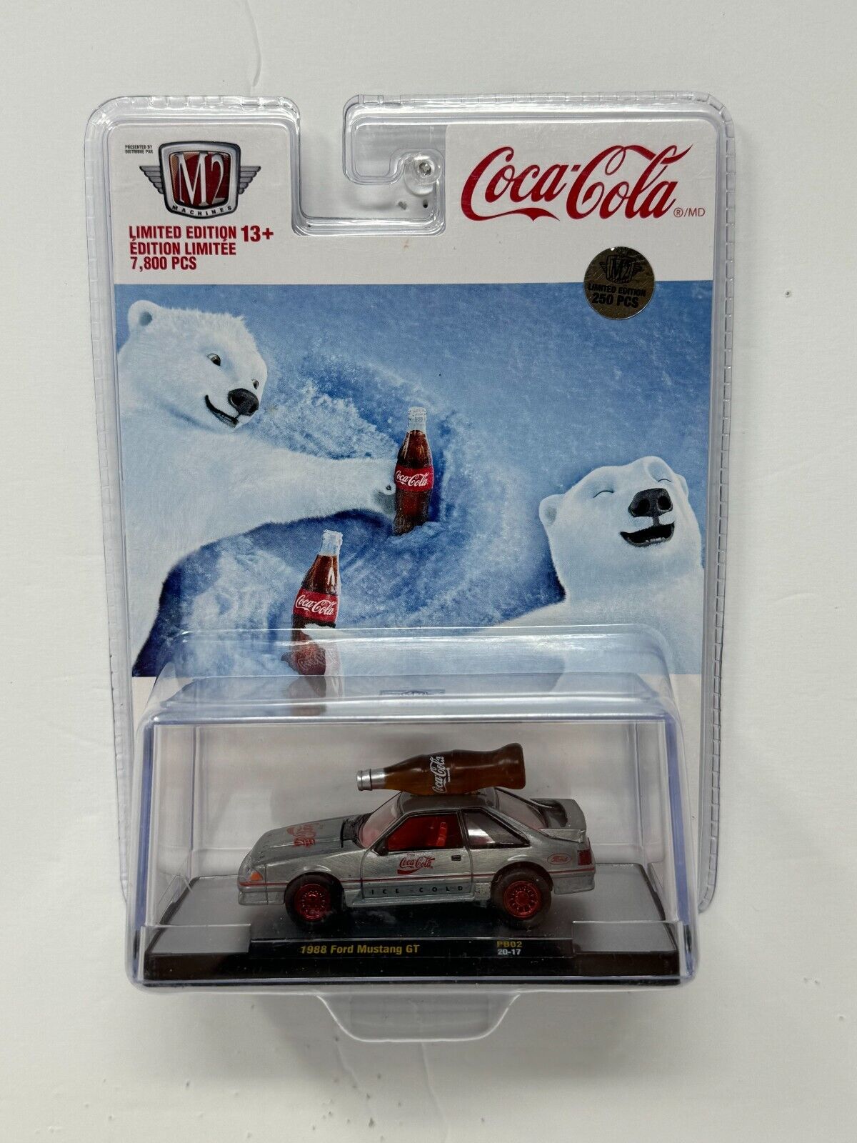 M2 Machines Coca-Cola 1988 Ford Mustang GT Raw Chase 1:64 Diecast