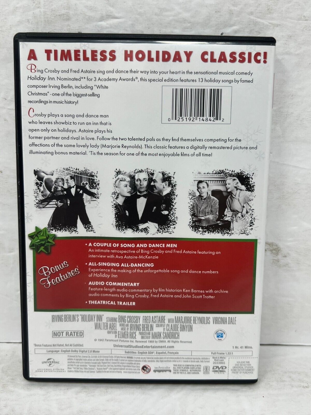 Holiday Inn (DVD) Music Bing Crosby Good Condition!!!