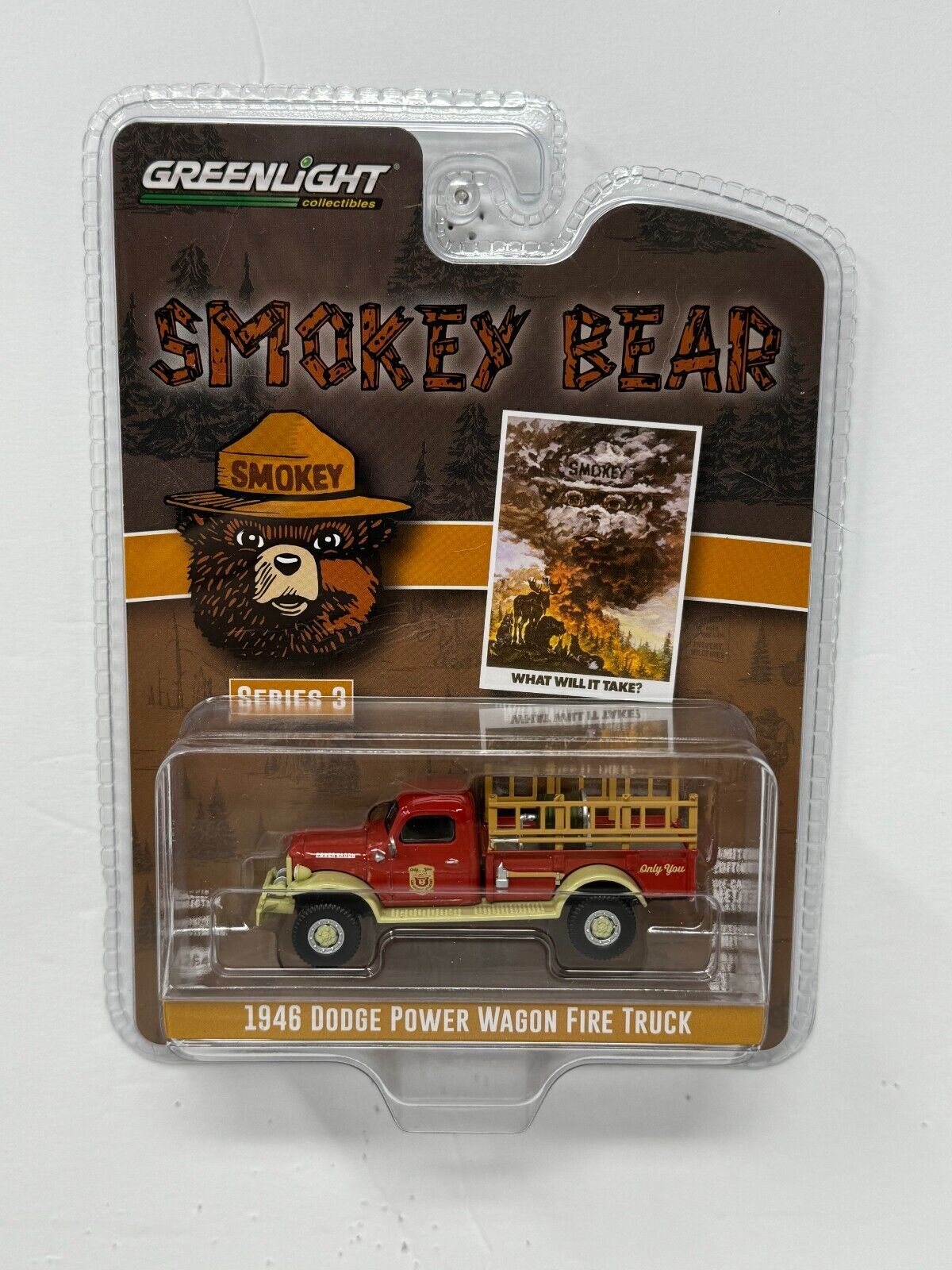 Greenlight Smokey Bear 1964 Dodge Power Wagon Fire Truck 1:64 Diecast