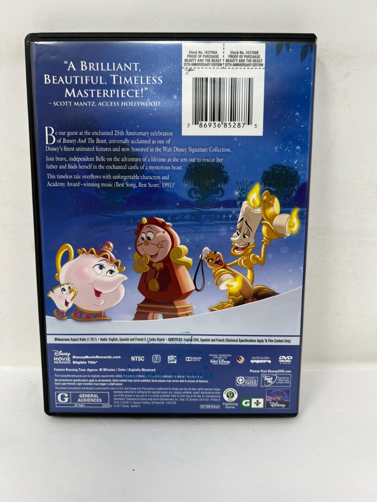 Disney Beauty and the Beast (DVD) Classic Good Condition!!!