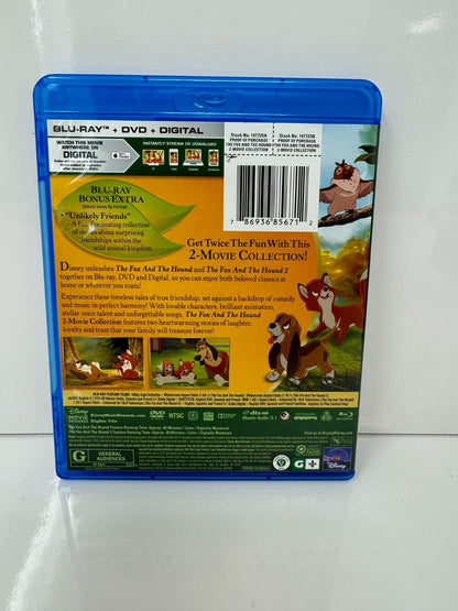 Fox And The Hound 2-Movie Collection (Blu-ray) Disney Classic Good Condition!!!