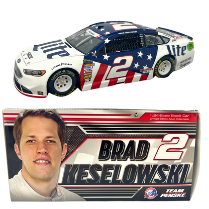 Lionel Racing #2 Brad Keselowski Miller Lite Patriotic 2018 Mustang 1:24 Diecast