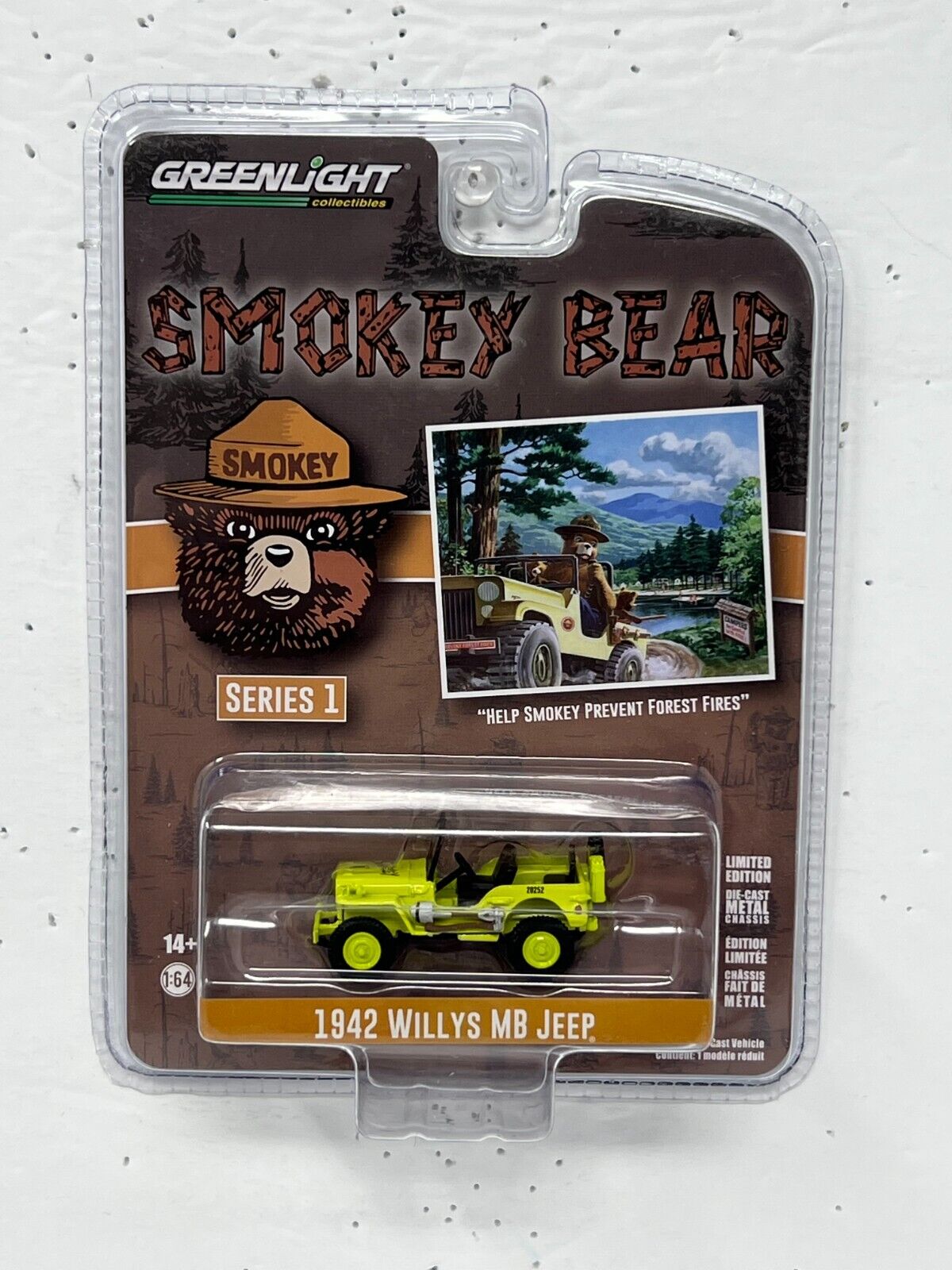 Greenlight Smokey Bear 1942 Willys MB Jeep 1:64 Diecast