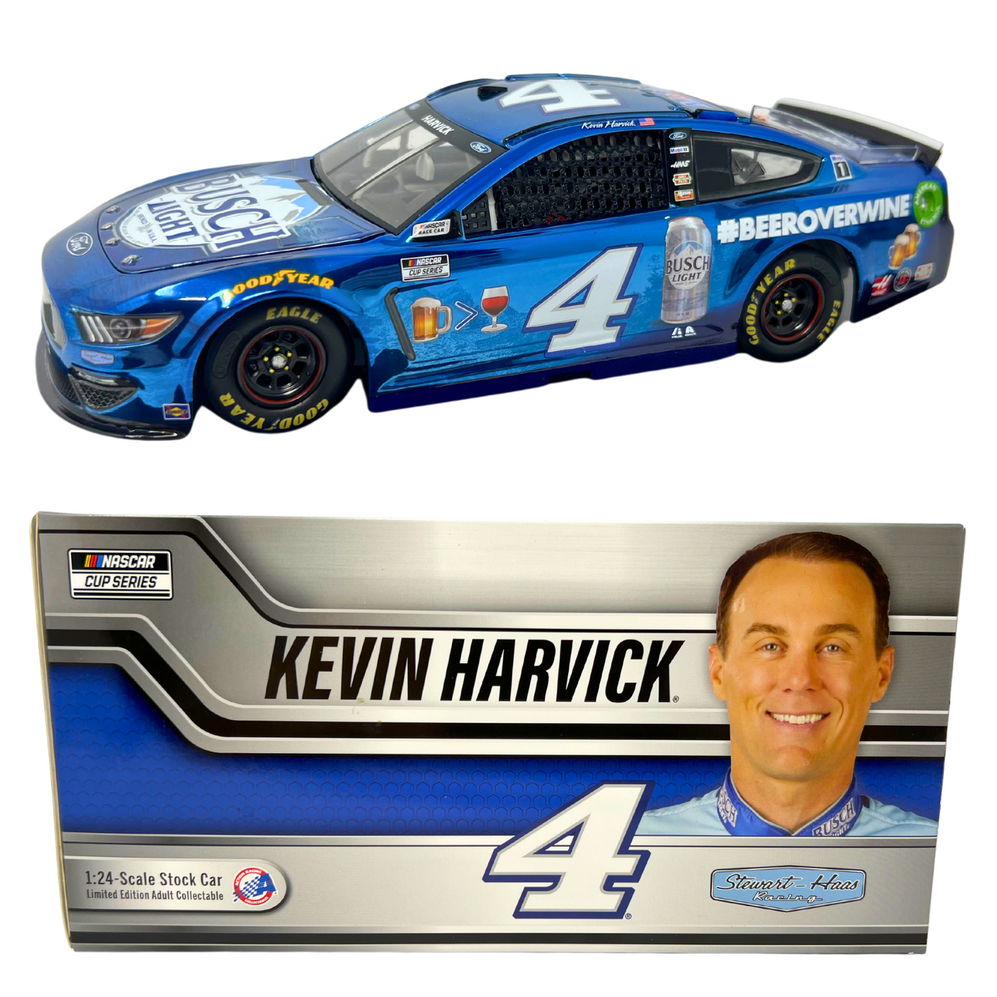 Lionel Nascar #4 Kevin Harvick Busch Light Mustang 1:24 Diecast Chrome (1 of 72)