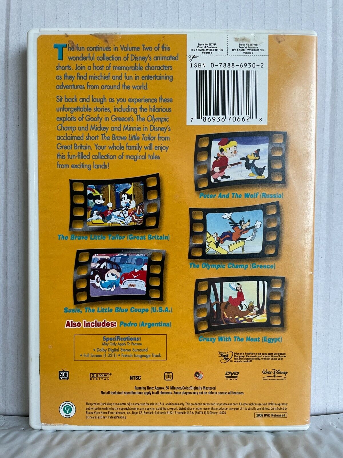 Walt Disney's Its a Small World of Fun - Vol. 2 (DVD) Good Condition!! OOP