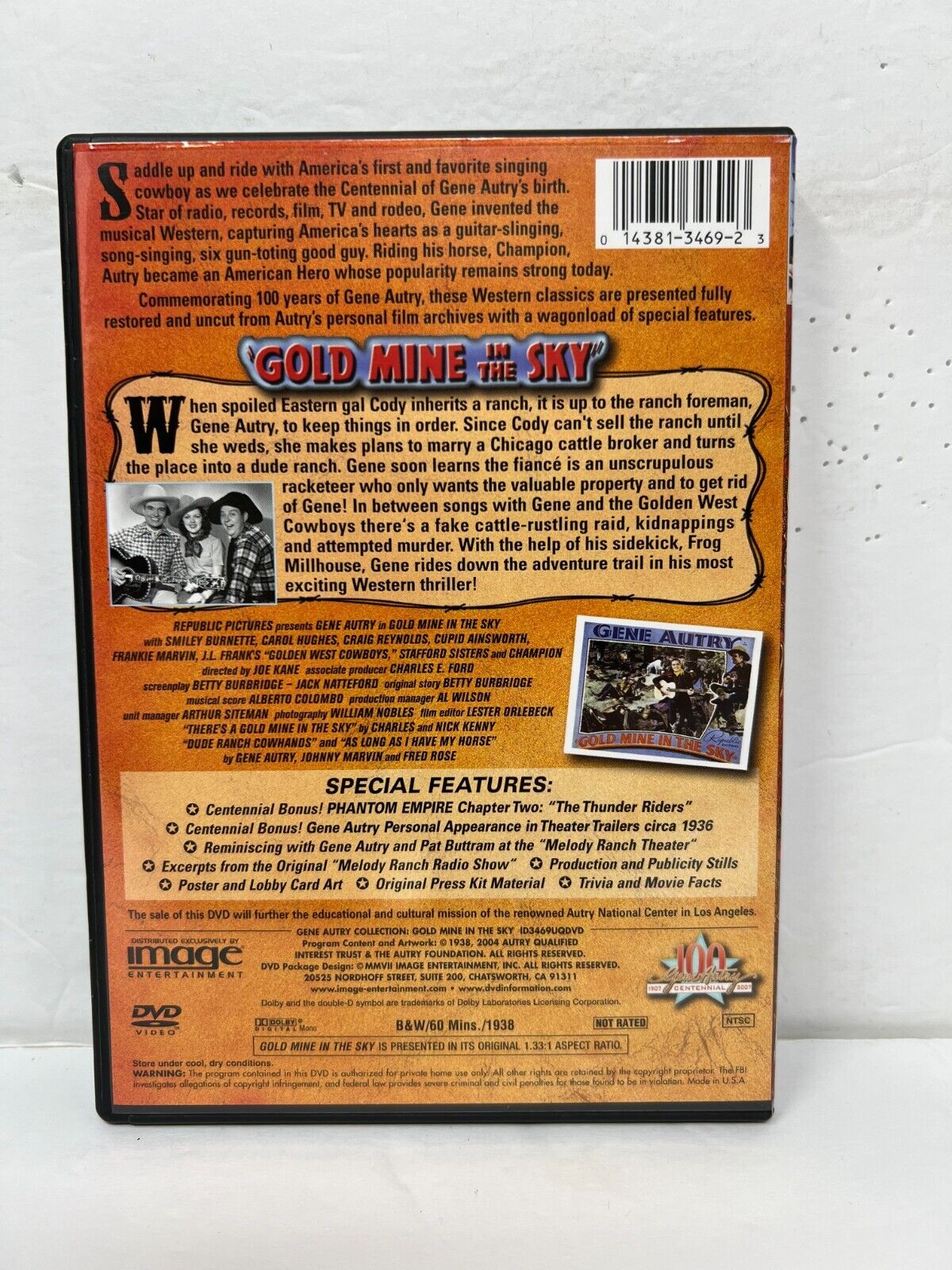 Gold Mine in the Sky (DVD) Western Gene Autry