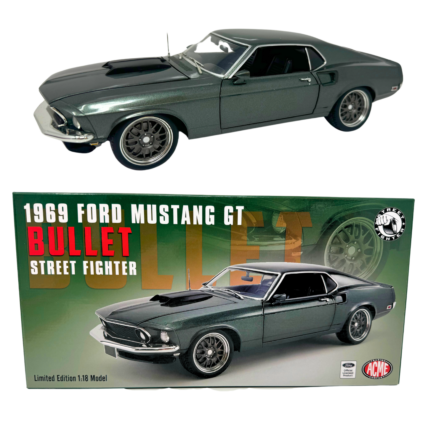 Acme 1969 Ford Mustang GT Bullet Street Fighter 1:18 Diecast 1 of 1092