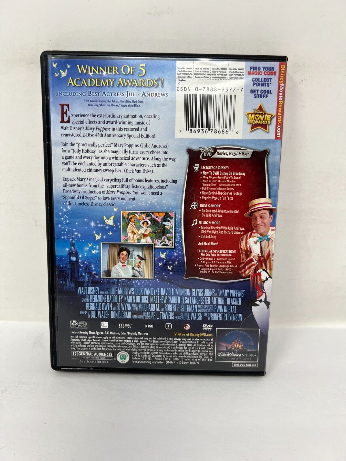 Disney Mary Poppins (DVD) 45th Anniversary Classic Good Condition!!!