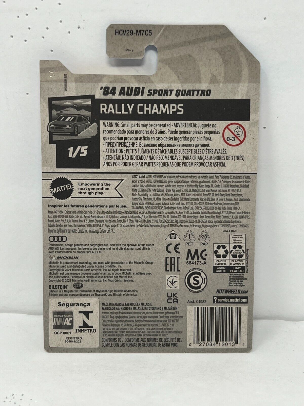 Hot Wheels Rally Champs 1984 Audi Sport Quattro 1:64 Diecast