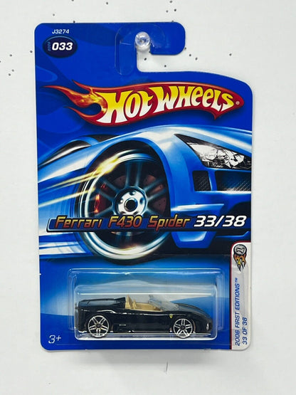 Hot Wheels 2006 First Editions Ferrari F430 Spider Black 1:64 Diecast