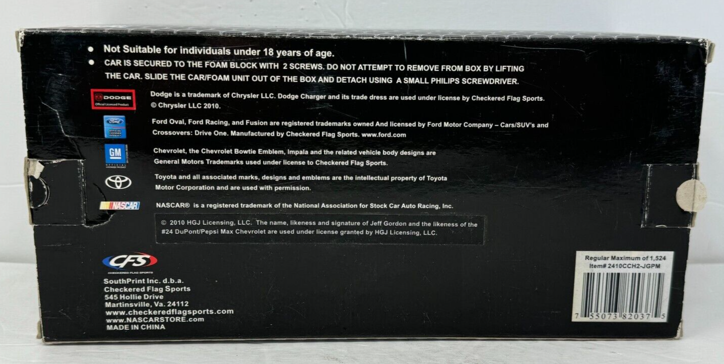 CFS Checkered Flag Sports Nascar #24 Jeff Gordon Pepsi 2010 Chevy Impala 1:24 Diecast