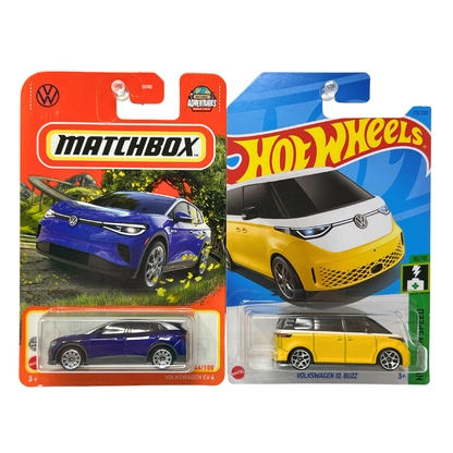 Matchbox & Hot Wheels Volkswagen Electric Vehicles 1:64 Diecast Lot of 2