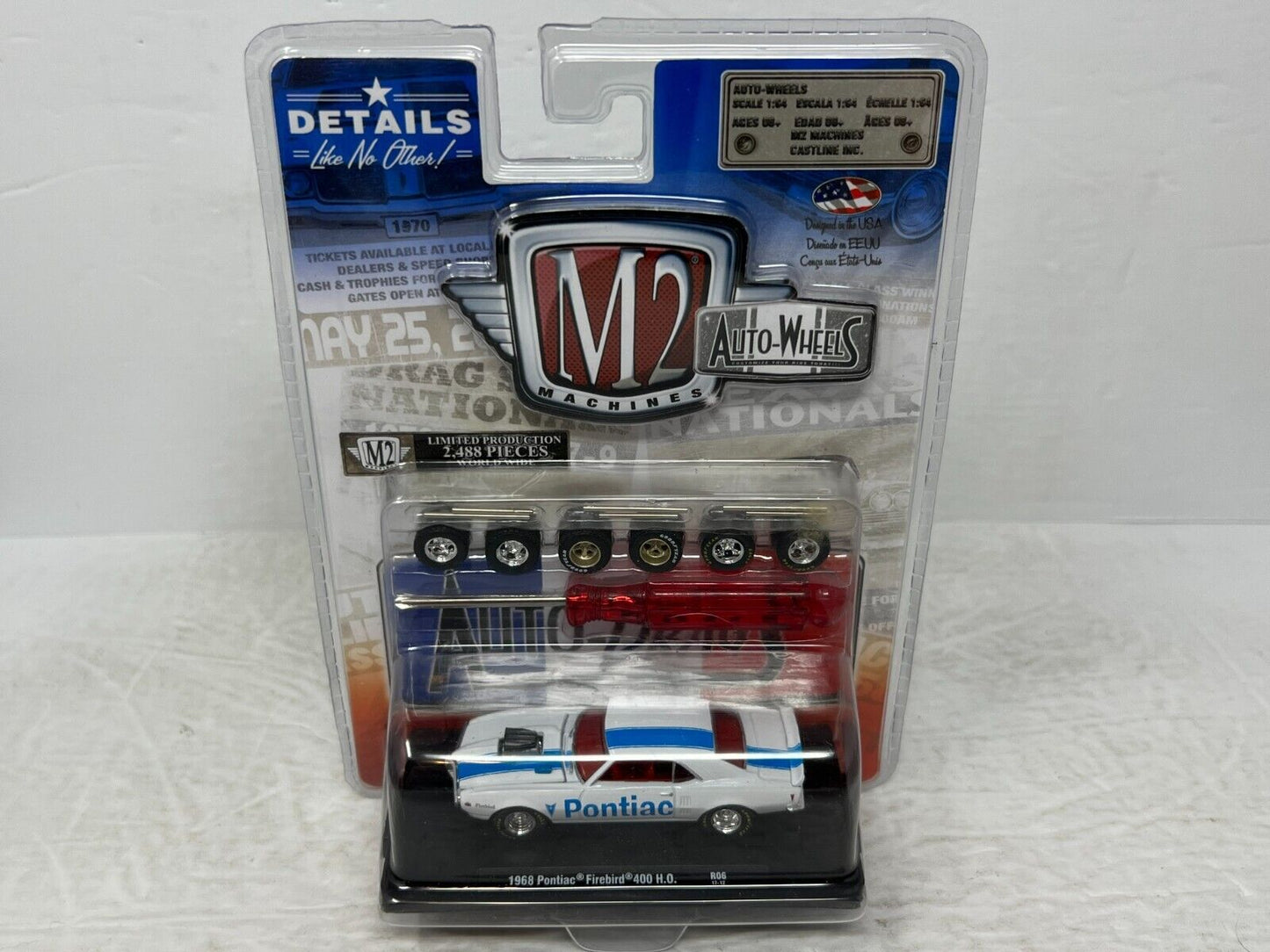 M2 Machines 1968 Pontiac Firebird 400 H.O. CHASE Auto-Wheels 1:64 Diecast