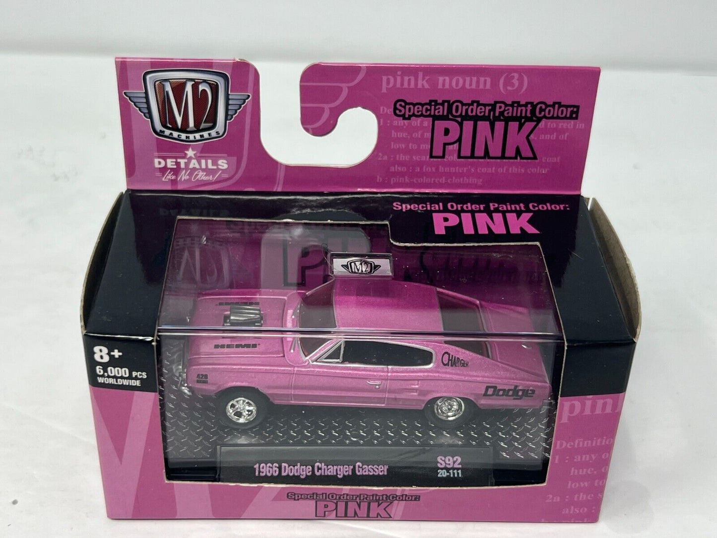 M2 Machines Pink 1966 Dodge Charger Gasser 1:64 Diecast