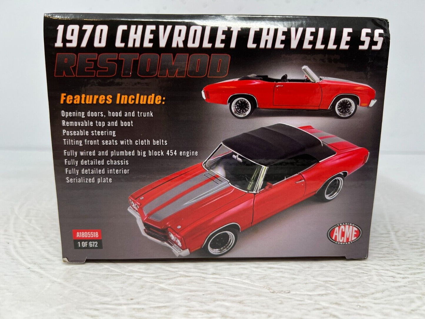 ACME 1970 Chevrolet Chevelle SS Restomod Red Limited Edition 1:18 Diecast