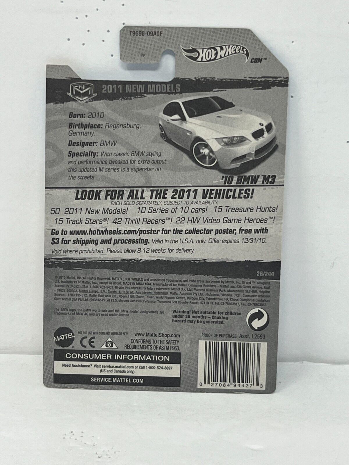 Hot Wheels '10 BMW M3 New Models 1:64 Diecast 2011 Factory Sealed Set