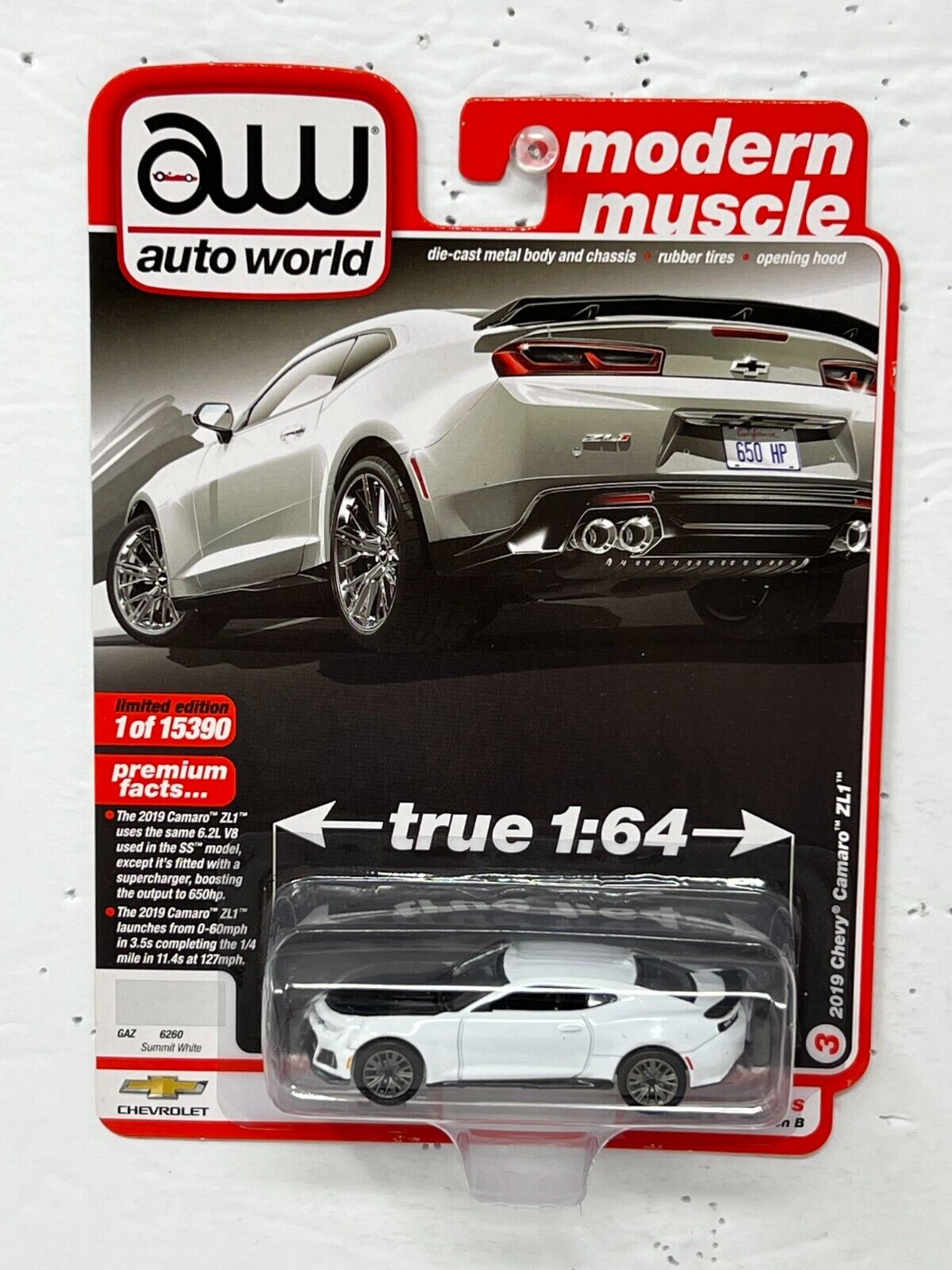 Auto World Modern Muscle 2019 Chevy Camaro ZL1 1:64 Diecast Version B