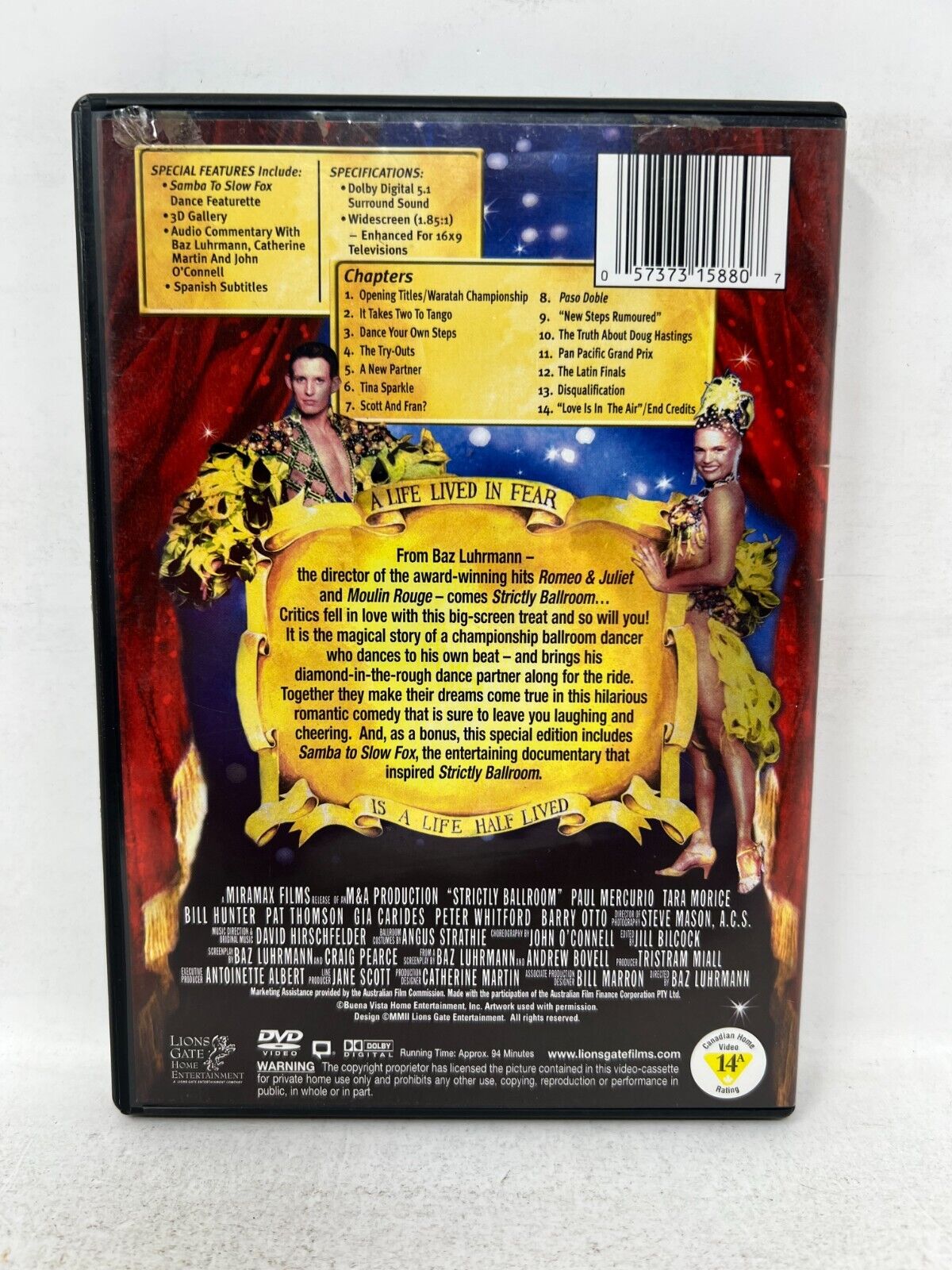 Strictly Ballroom (DVD) Romance Good Condition!!