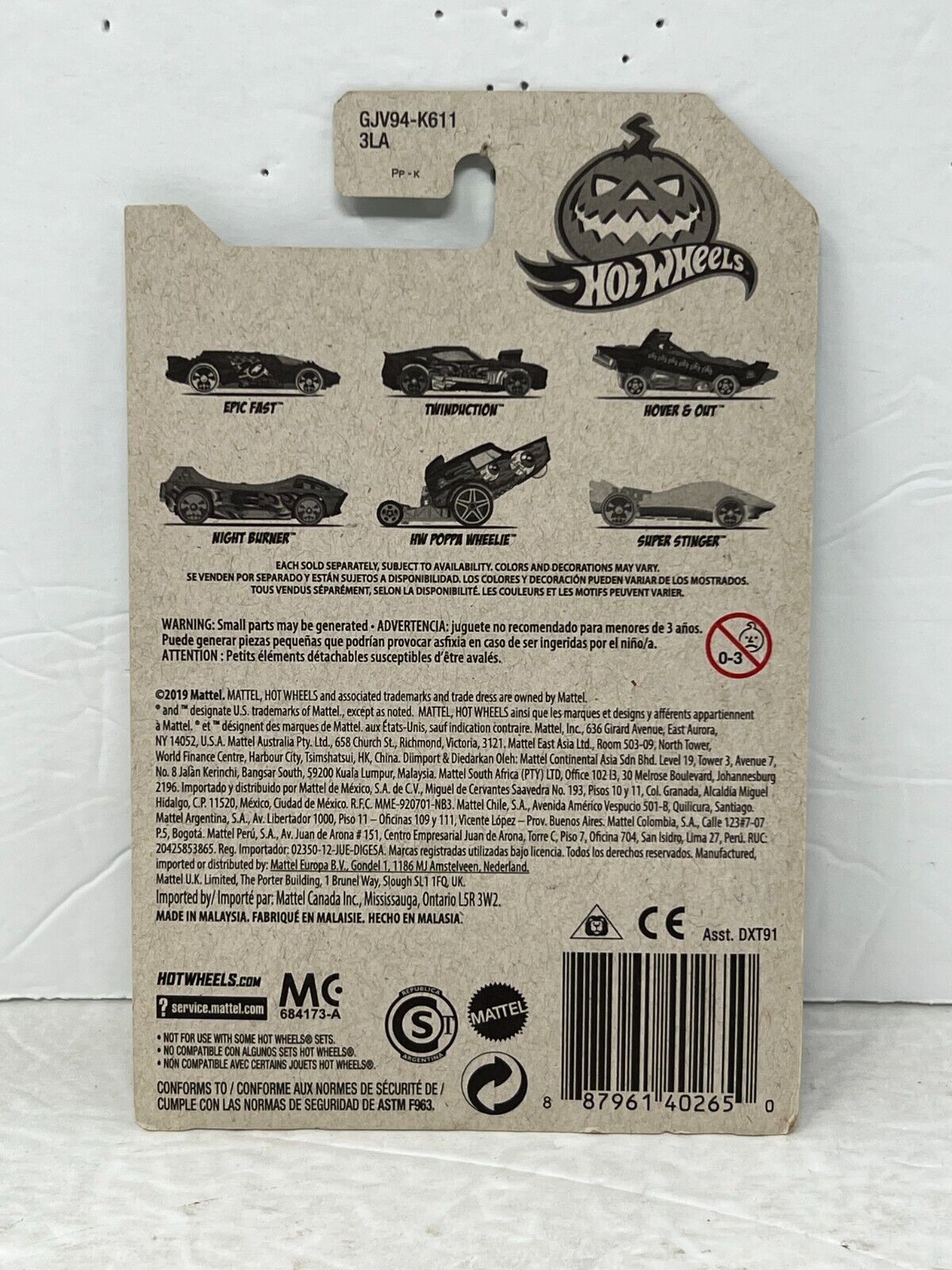 Hot Wheels Halloween Fright Epic Fast Fantasy Cars 1:64 Diecast