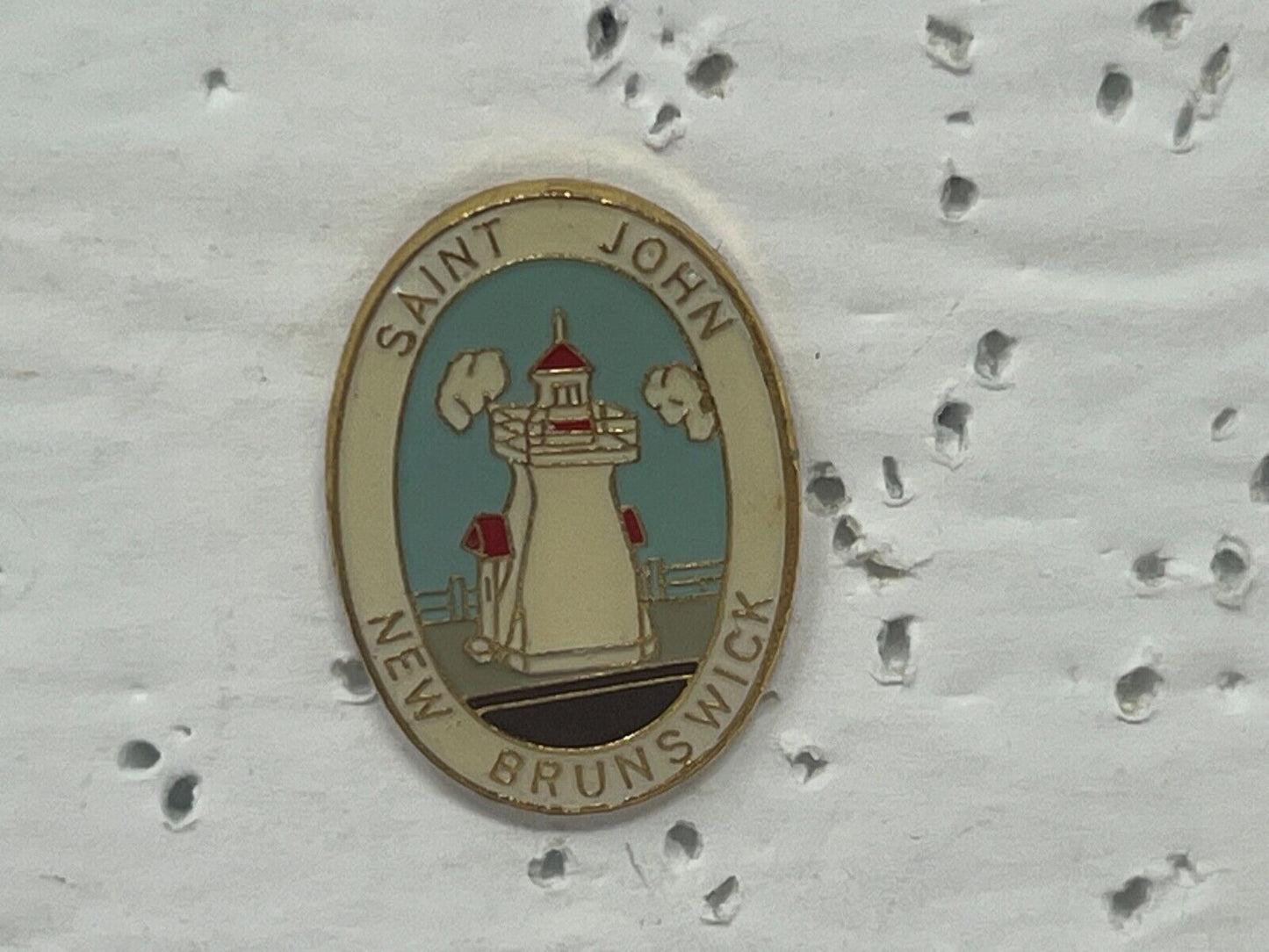 Saint John New Brunswick Lighthouse Souvenir Cities & States Lapel Pin SP5