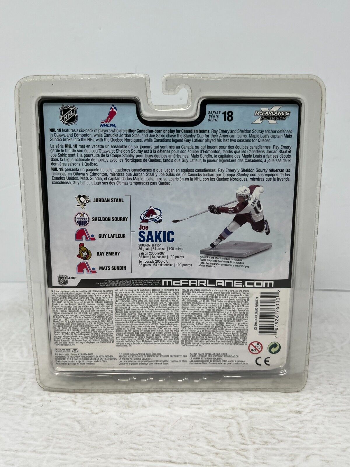 McFarlane NHL Series 18 Joe Sakic Colorado Avalanche Variant Action Figure