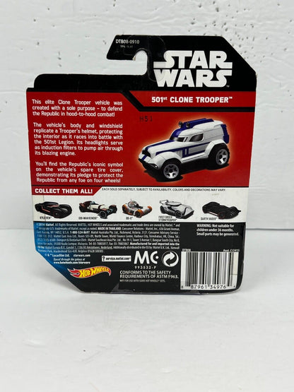 Hot Wheels Star Wars Character Cars 501st Clone Trooper 1:64 Diecast