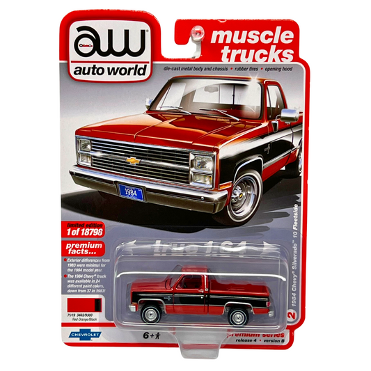 Auto World Muscle Trucks 1984 Chevy Silverado 10 Fleetside 1:64 Diecast Version B